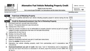 irs form 8911, alternative fuel refueling property credit