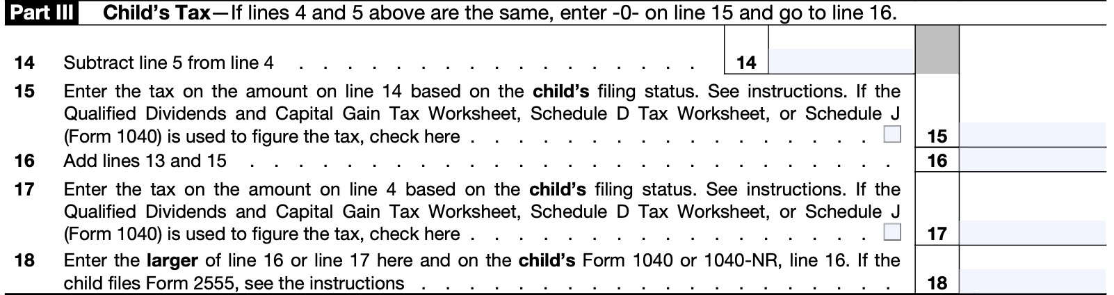 part iii: child's tax