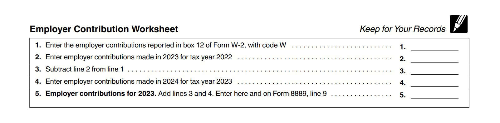 employer contribution worksheet