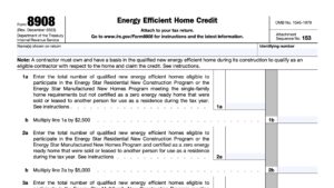 irs form 8908 energy efficient home credit