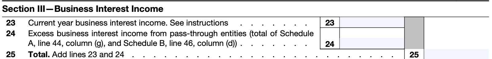 part i, section iii: business interest income