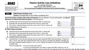 irs form 8582, passive activity loss limitations