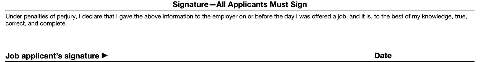 applicant signature