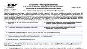 irs form 4506-t, request for transcript of tax return