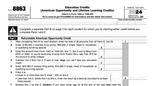 irs form 8863, education credits