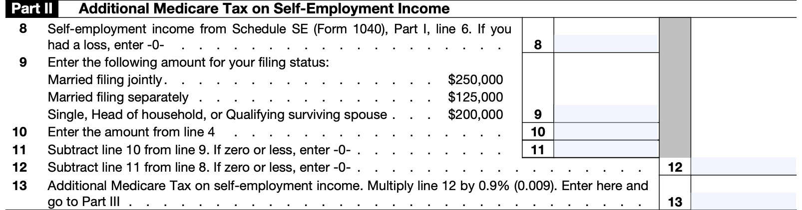 part ii: additional medicare tax on self-employment income