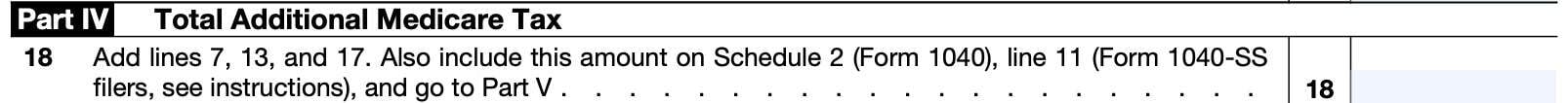 part iv: total additional medicare tax