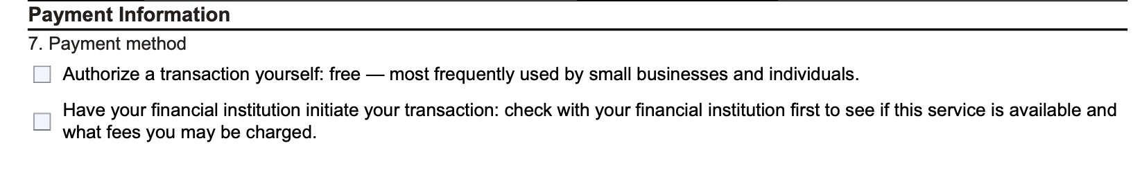 irs form 9779 payment information