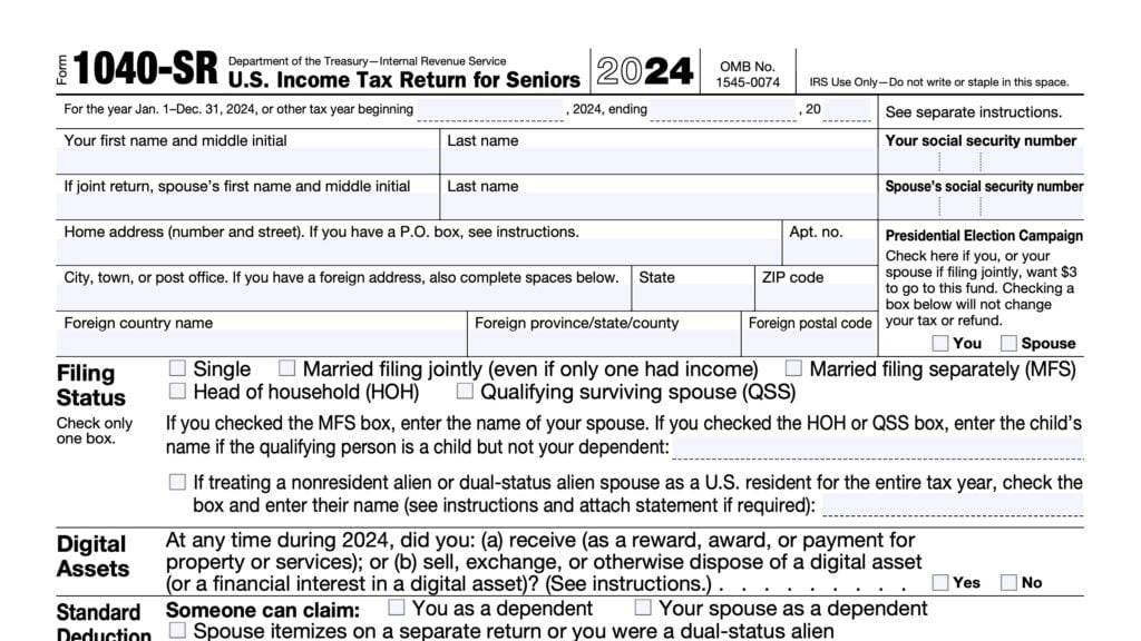 irs form 1040-sr, income tax return for seniors