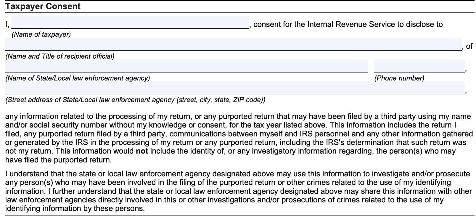 taxpayer consent