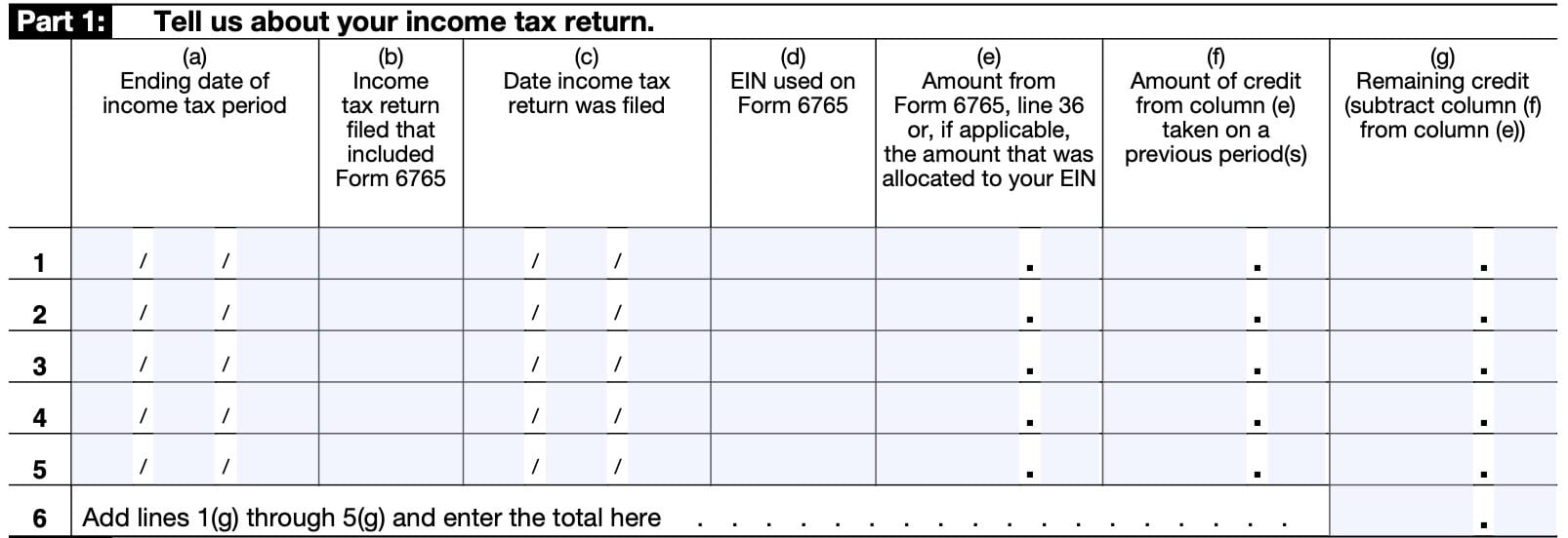 part 1: tell us about your income tax return