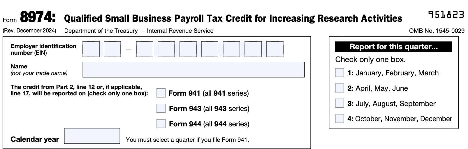 irs form 8974, top of form