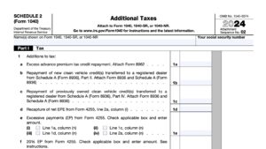 irs schedule 2, additional taxes