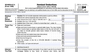 irs schedule a, itemized deductions